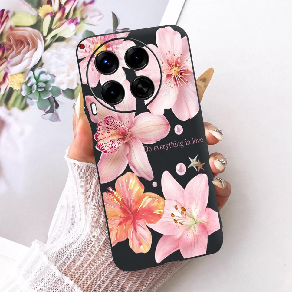 Luxury Flower Butterfly Bow Pattern Casing For Tecno Camon 30 30s Pro 30 Premier Back Cover Clear Soft Silicone Phone Case