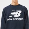 New Balance Essentials Stacked Logo Crew Sweatshirt Asia Sizing 'Navy White' Men's AMT03560-ECL