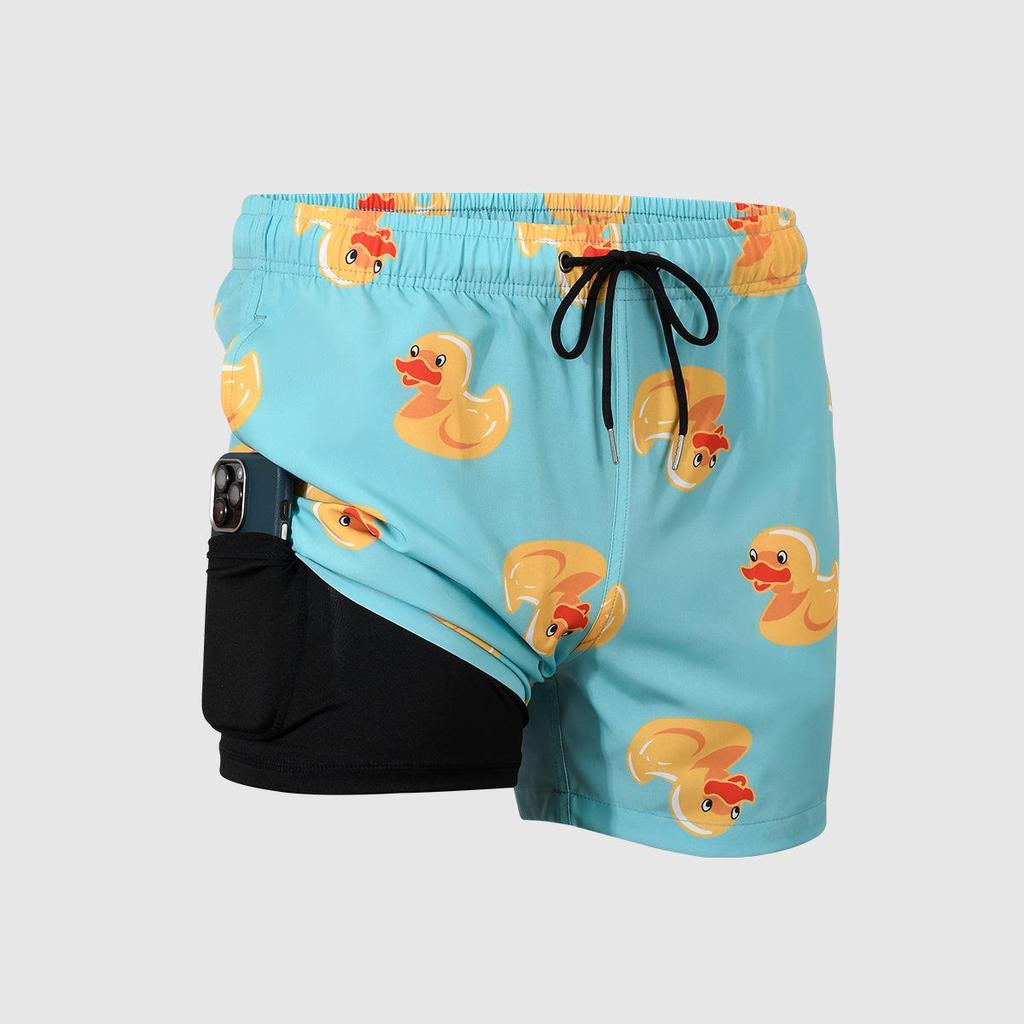 2025 Anti-Embarrassment Men's Double-Layer Beach and Sports Shorts