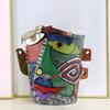 Vibrant Abstract Face Pot Handcrafted Art Piece Drainage Hole Included Anti Fade Suitable For Indoor And Outdoor Spaces