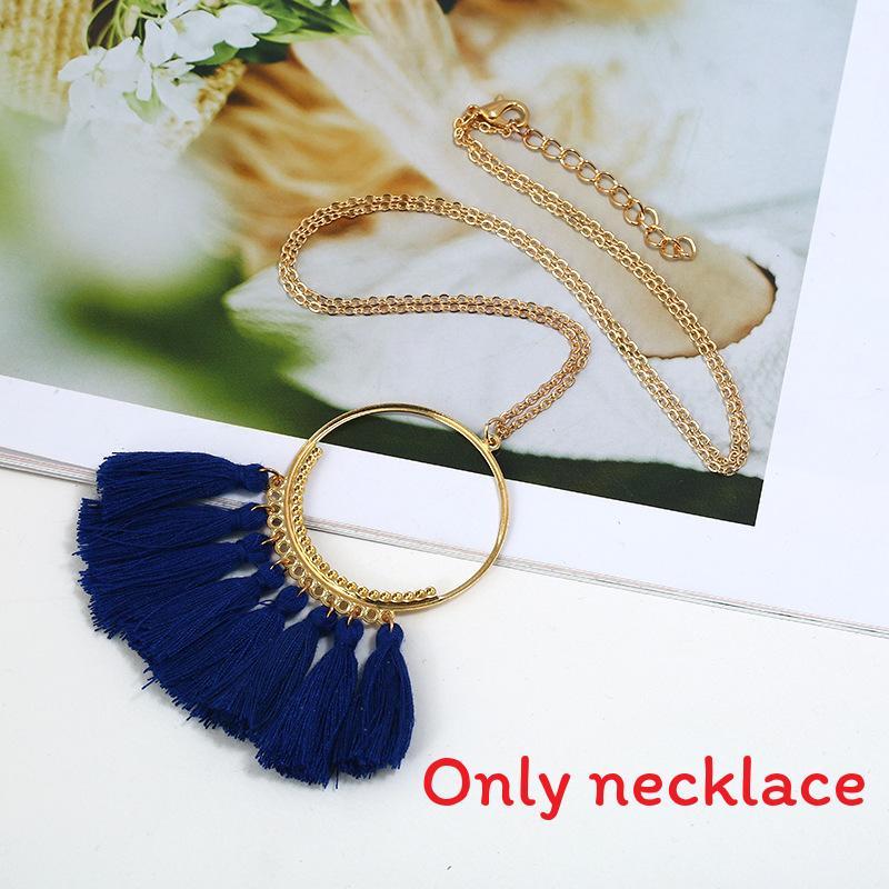 Stylish Pendant Tassel Necklace With Electroplate Finish For Summer Outfits