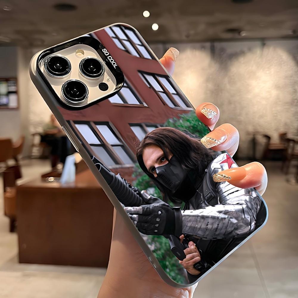 B-Bucky Barnes Winter S-Soldier Phone Case For IPhone 16 15 14 13 12 11 Pro Max Plus Color Shockproof Back Silver Cover