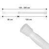 MAURER - White Aluminum Extendable Shower Curtain Rod 125 To 220 Cm.