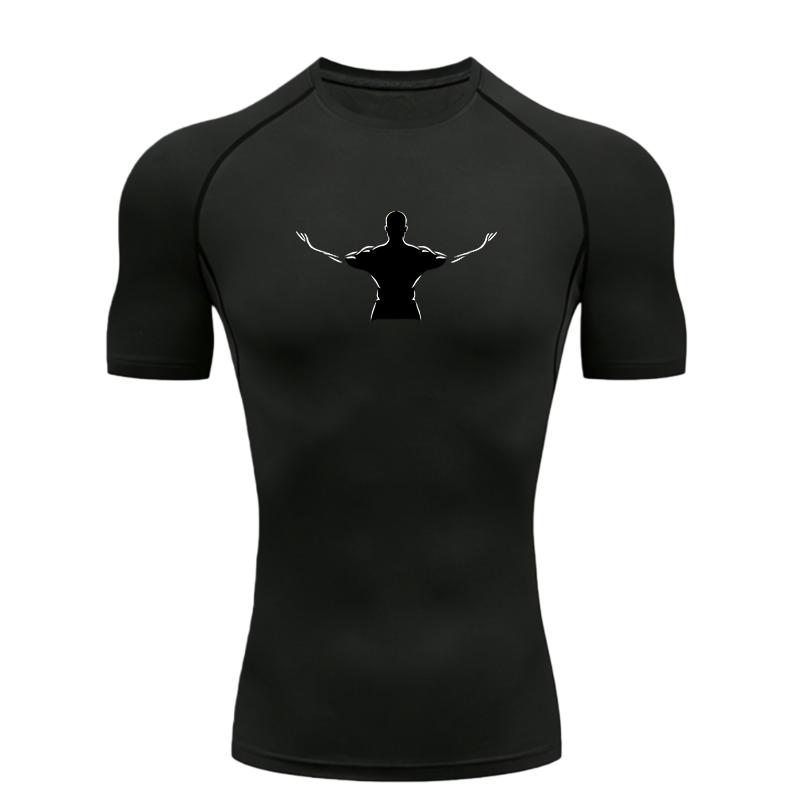 Men's Sports T- Shirt Training Fitness Workout Compression Short Sleeve Rashguard Athletic Summer Breathable Tees Comfortable Breathable Slim Fit
