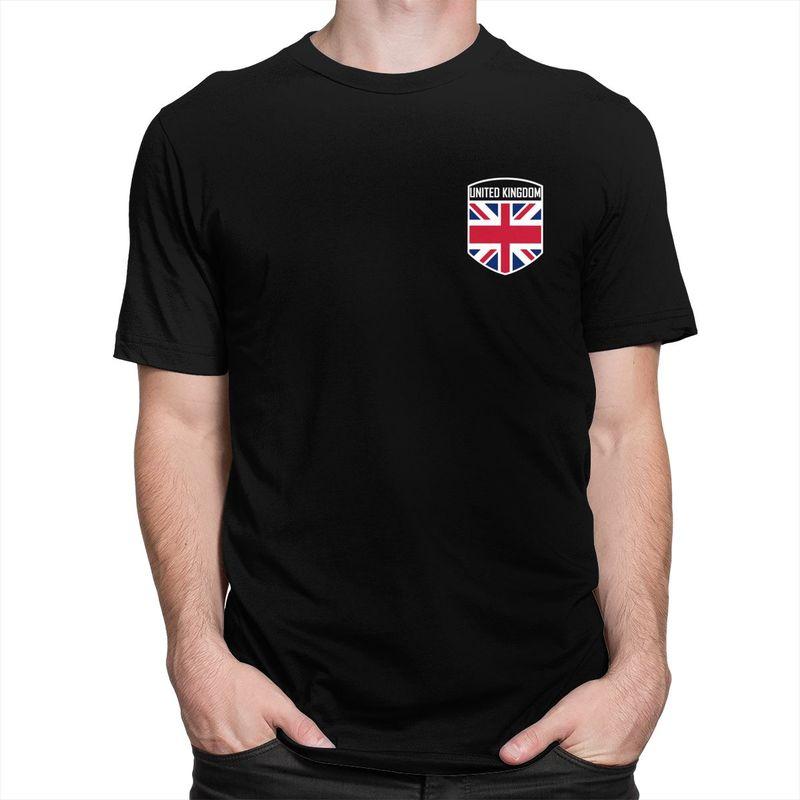 Individuelle Britische UK Vereinigtes Königreich Flagge T-Shirts Herren 100% Baumwolle Tee Tops T-Shirts Kurzarm Mode T-Shirt