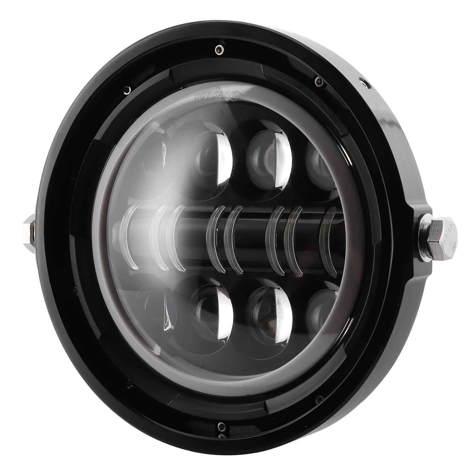 7in Retro LED Headlight Headlamp High Low Beam Daytime Running Light Universal for Motorcycle