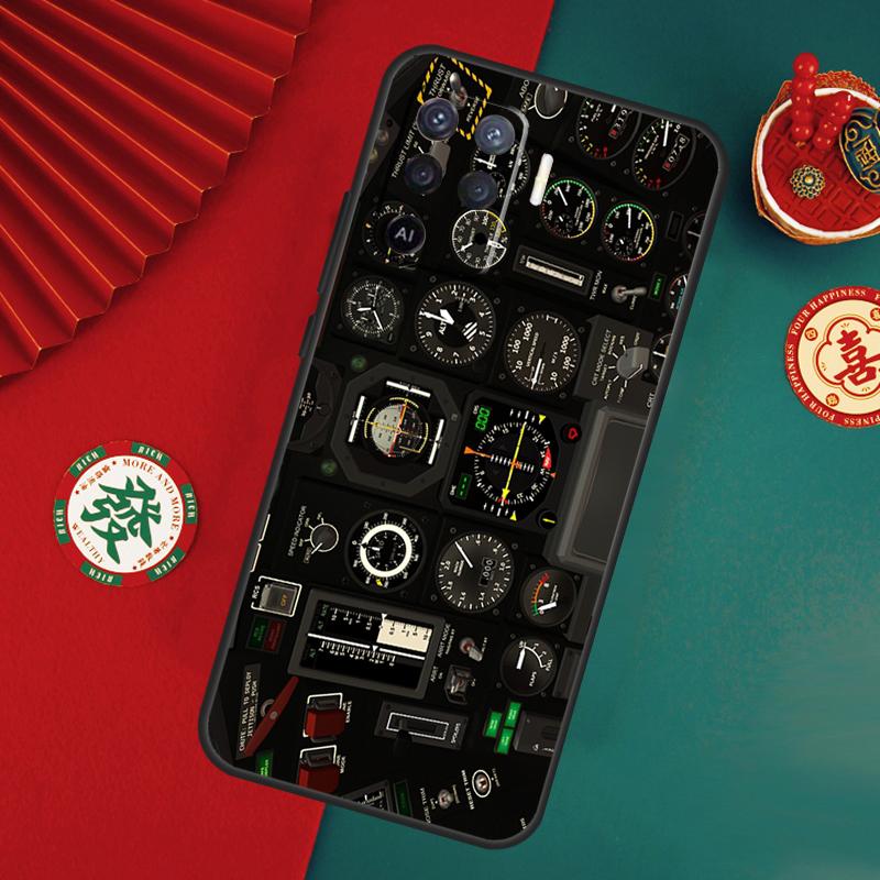 AIRCRAFT COCKPIT DASHBOARD Case For Oppo A6 A5 Pro A15 A18 A38 A58 A78 A98 A54 A74 A94 A17 A57 A80 A60 A40 A16 A76 A96
