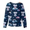 Women's Casual Fashion Long Sleeve Standing Lapel Single Breasted Cute Animal Printed  Workwear Jacket Tops