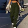 Women's Pink Wide Leg Cargo Pants with Side Pockets