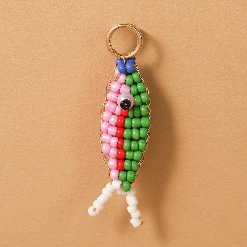 Colorful Beaded Fish Pendant Keychain - DIY Dopamine Series