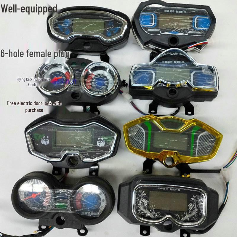 Universal LCD Electric Tricycle Dashboard: 60V/48V/72V Battery Level, Speed, and Mileage Display