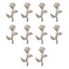 Yousheng 10Pcs Nail Decorations Creative Shape Vibrant Color Rust-proof Stunning Visual Effect Multipurpose Decorative Alloy 3D Rose Flower Nail Art