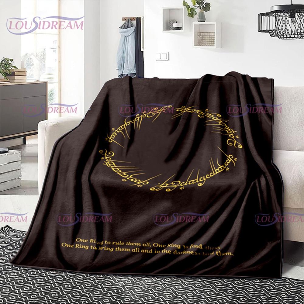

Класичний фільм L-Lord of the R-Rings Pattern Фланелева ковдра для офісу Теплий і зручний диван Дорожня ковдра 130cm x 150cm