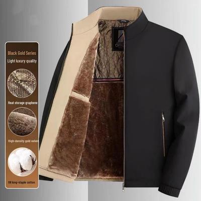 Herren-Winterjacke: Neuer Stil, Verdickt, Mit Samt gefüttert, Ideal für Väter mittleren Alters und ältere Väter - Warme Oberbekleidung