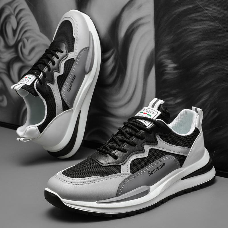 Summer Breathable Men's Shoes New Men's Mesh Sports Casual Running Little White Dad High Tide Shoes