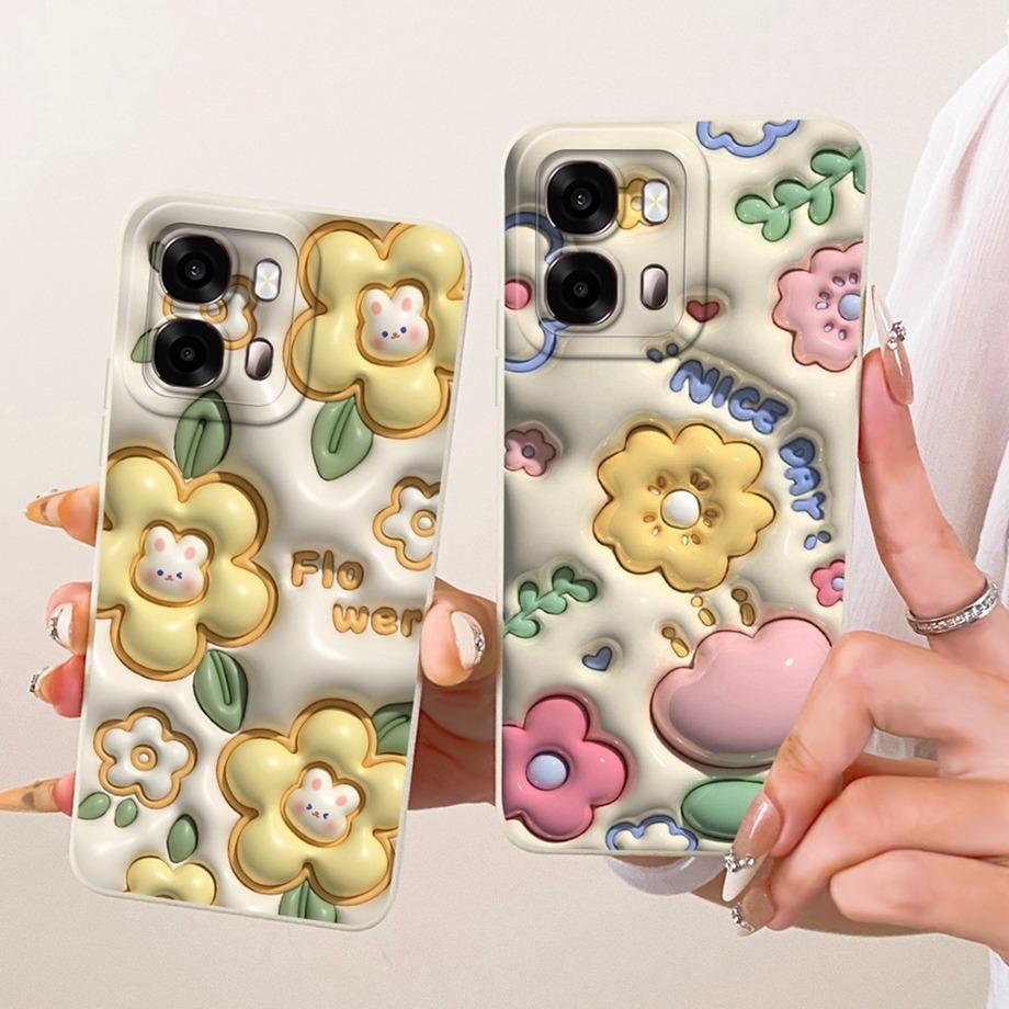 For Oppo A6S 4G 5G CPH2815 CPH2789 Oppo A6 Pro 5G India Phone Case Floral Moon Nigth Bow Pattern Funda Soft Matte Silicone Cover
