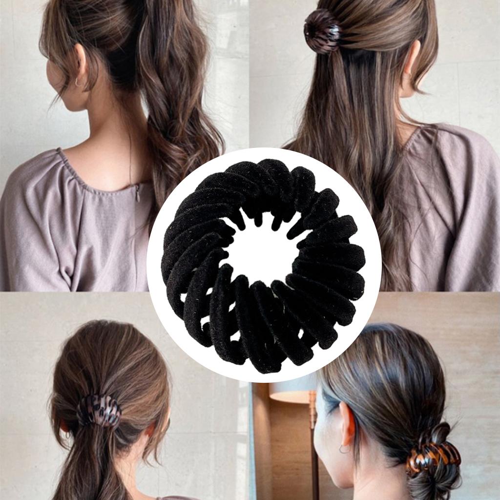 

Fashion Bird Nest Claw Hairpin Hair Braiding Hairstyle Must-Haves Expandable Holder Bun Hairgrip Headband Hair Bun Holder Women чорний