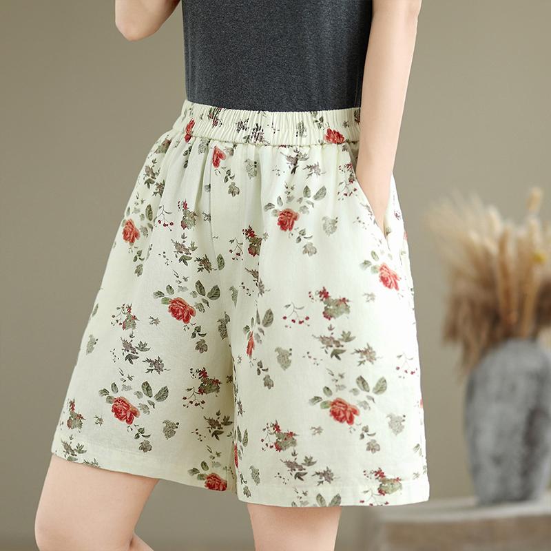 DIMANAF Plus Size Summer Harem Women 2025 Floral Jeans Casual High Waist Elastic Basic Loose Pants