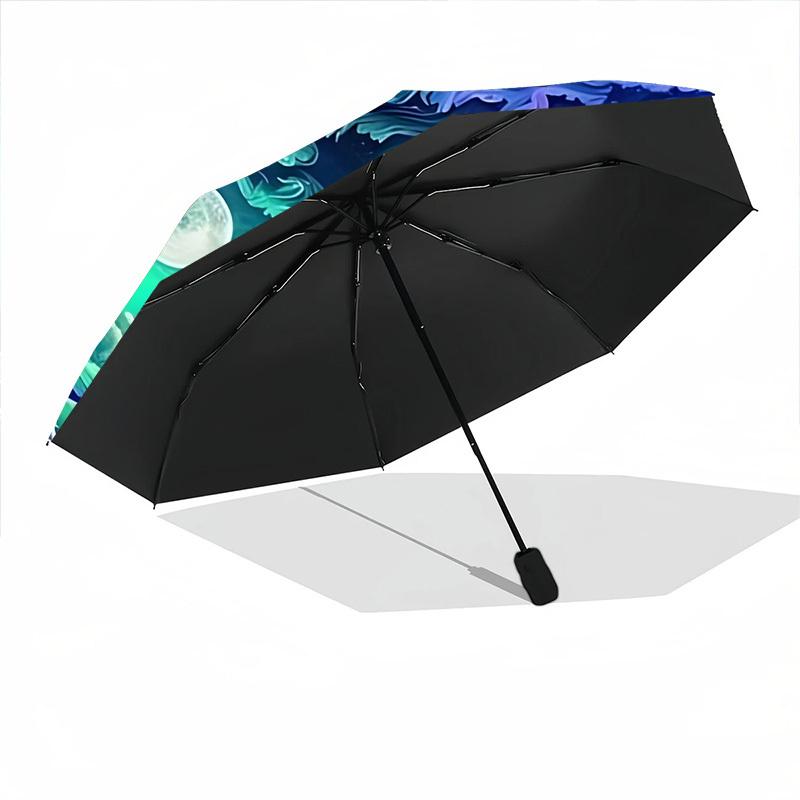 1PC Cosmic Yin Yang Symbol Automatic Open/close Umbrella with 8-Rib Structure for Women/Men, All-Season Use - Travel Essential, Stylish Accessory, Hig
