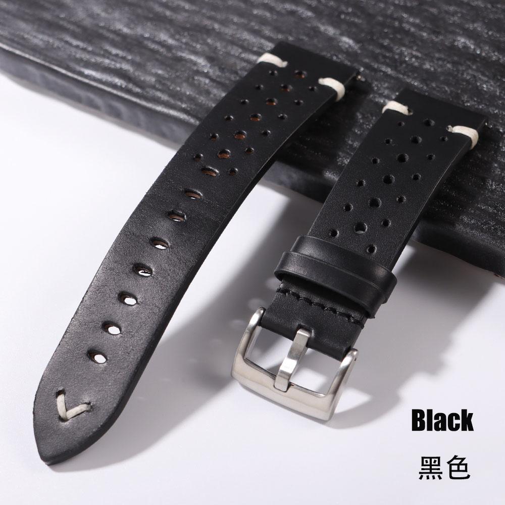 20mm 22mm Premium Genuine Leather Strap Quick Release Oil Wax Discoloration Cowhide Leather Watchband Business Men Women Straps