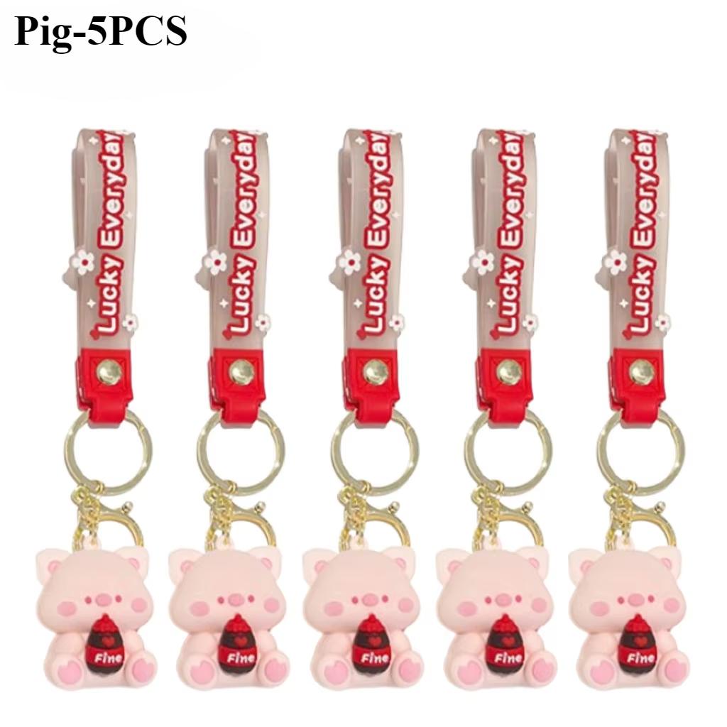 1-20PCS Luck Drinks Keychain  Pvc Doll Key Chain Cartoon Bag Pendant  Soft Plastic Doll Car Key Chain Bag Pendant Small Gift