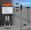 Multifunctional Aluminum Alloy Telescopic A-Frame Ladder with Bamboo Sections and Joint Folding Design