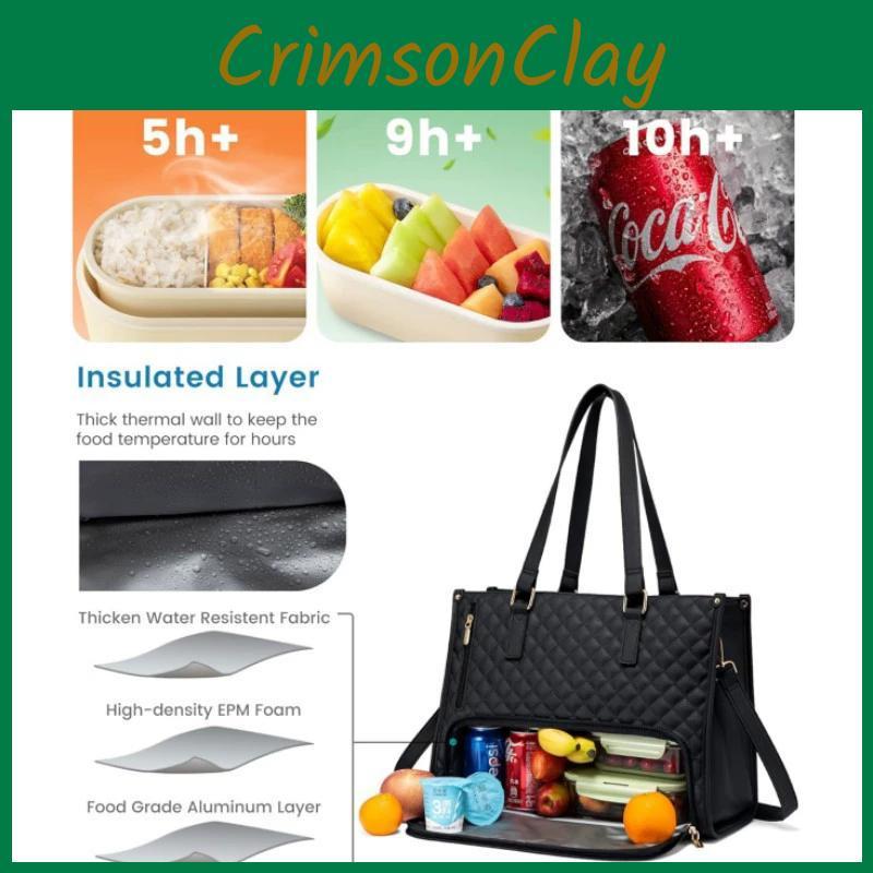 Sophisticated Pu Tote Bag With Inner Divider And Lunch Storage For Daily Commute