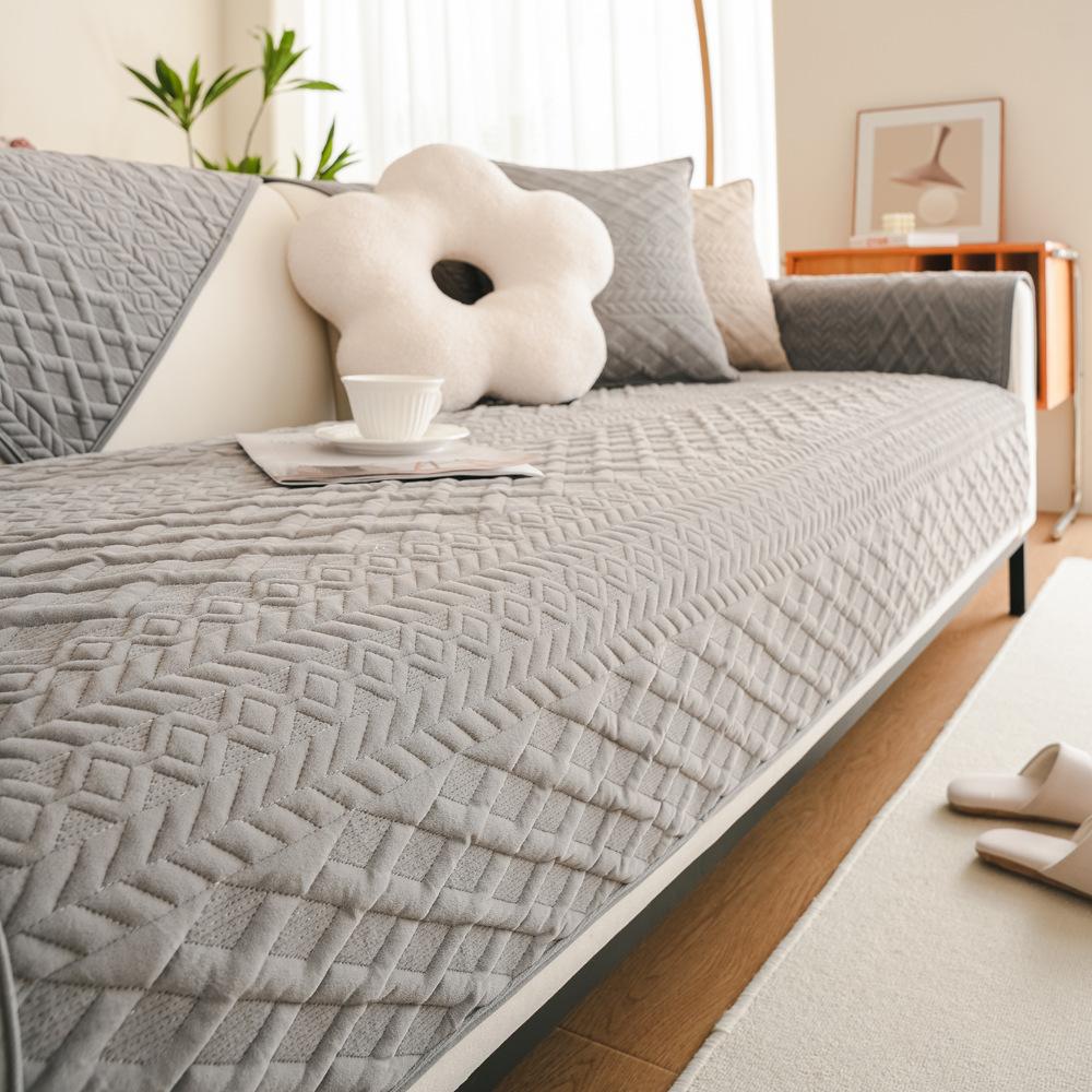 Sofa Cushion Simple Modern Cover Non-Slip Four Seasons Universal Solid Color Sofa Cover Cloth Cushion