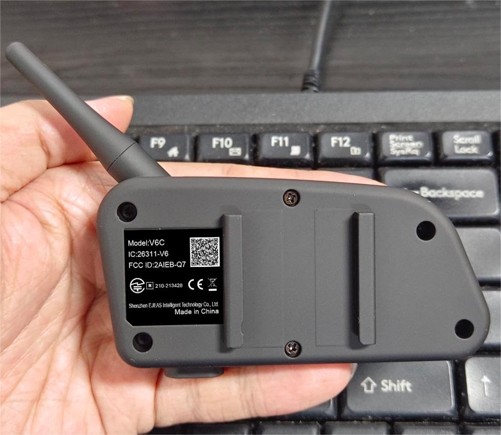 EJEAS V6C Pro Football Referee Bluetooth Intercom, 2 Person Full Duplex 1200m Wireless Bluetooth Interphone with Referee Headset and Running Armb