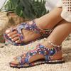 2025 Neue Zehensteg Outdoor Schuhe Frau Sommer Strand Flip Flops Sandalen Damen Sandalen Böhmischer Stil Flache Leichte Sandalen Damen