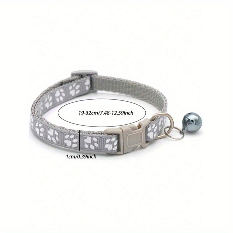 Colorful And Cute Bell Collars For Cats, Adjustable Safety Cat Collars With Bells, Cartoon And Fun Footprint Collars, Cat Supplies