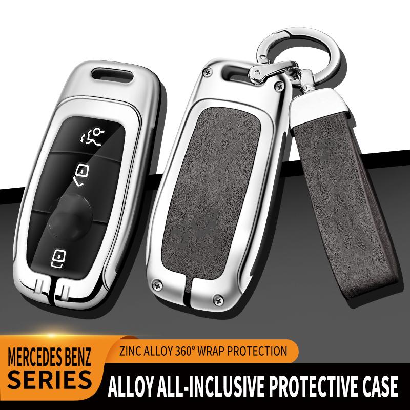 Zinc Alloy Leather Car Key Case For Mercedes Benz E C S Glc Class E200 E400 E63 W213 S550 S560 C260 Key Fob Car Remote Key Case