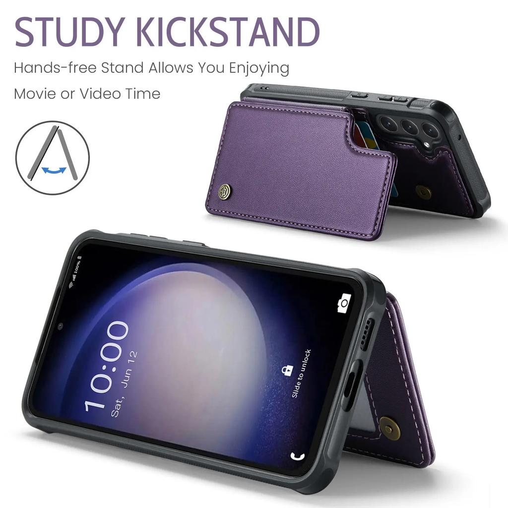 For Samsung Galaxy S23 S22 S21 S20 Ultra Wallet Case with Card Holder&RFID Blocking PU Leather Kickstand Magnetic Clasp Case