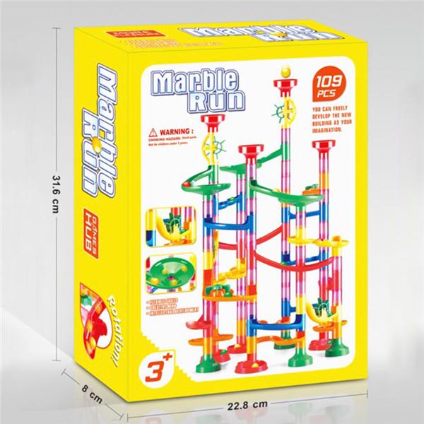 105/109Pcs Diy Marmor Bau Rennstrecke Bausteine Kinder Labyrinth Ball Rollen Spielzeug Weihnachten