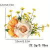 Elegant Floral Hair Comb for Women - Rustic Countryside Style, Vibrant Artificial Flowers, Scent-Free Fabric, Perfect for All Hair Types
