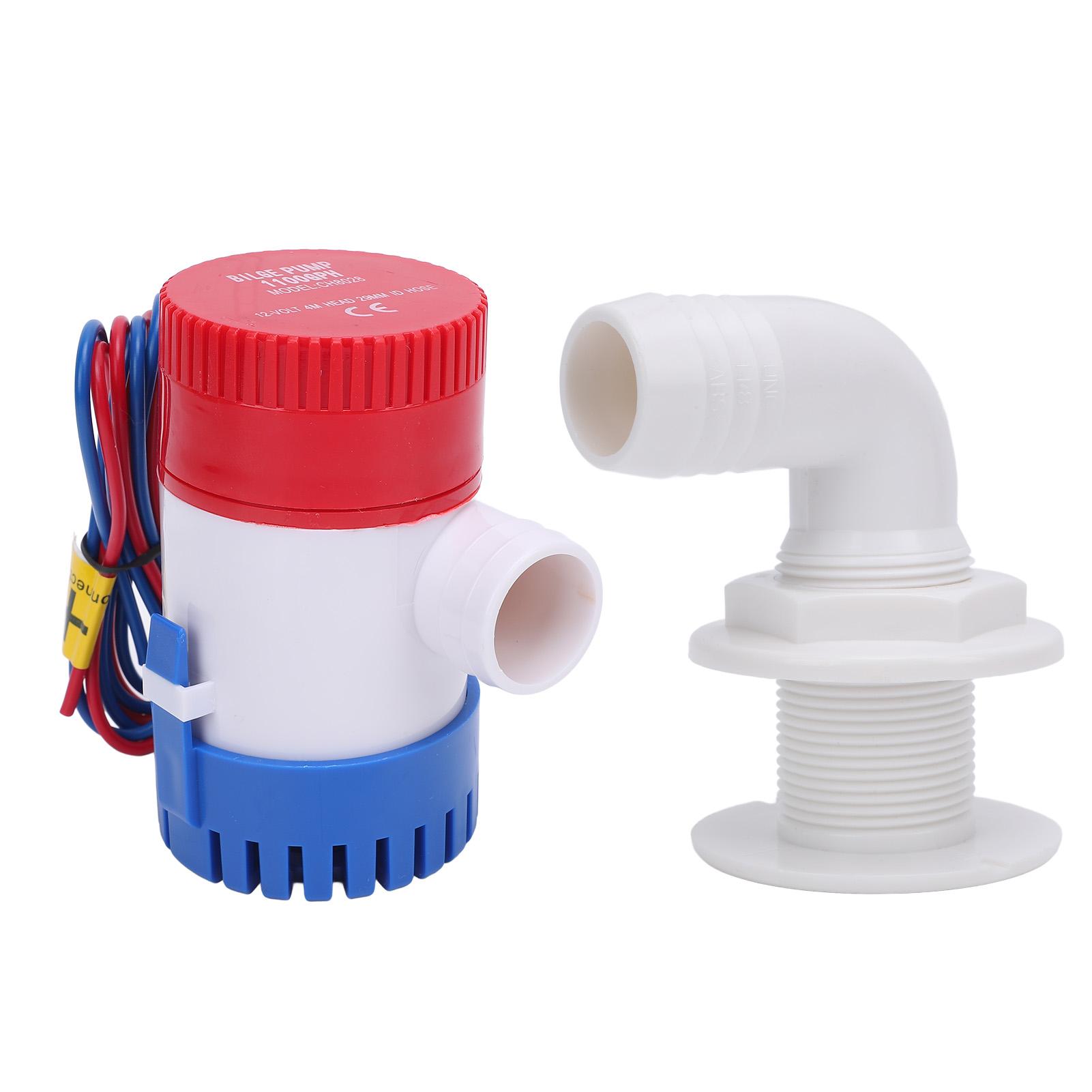 

Комплект водяного насоса для трюмної води 1100 гал/год DC12V Чорний з шлангом 1 18 дюймів Електричний морський трюмний насос для човна RV