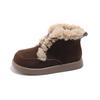 2024 Children Plush Leather Boots for Girls Winter New Fashion Korean Style Soft Bottom Anti-slippery Versatile Chic Warm Shoes