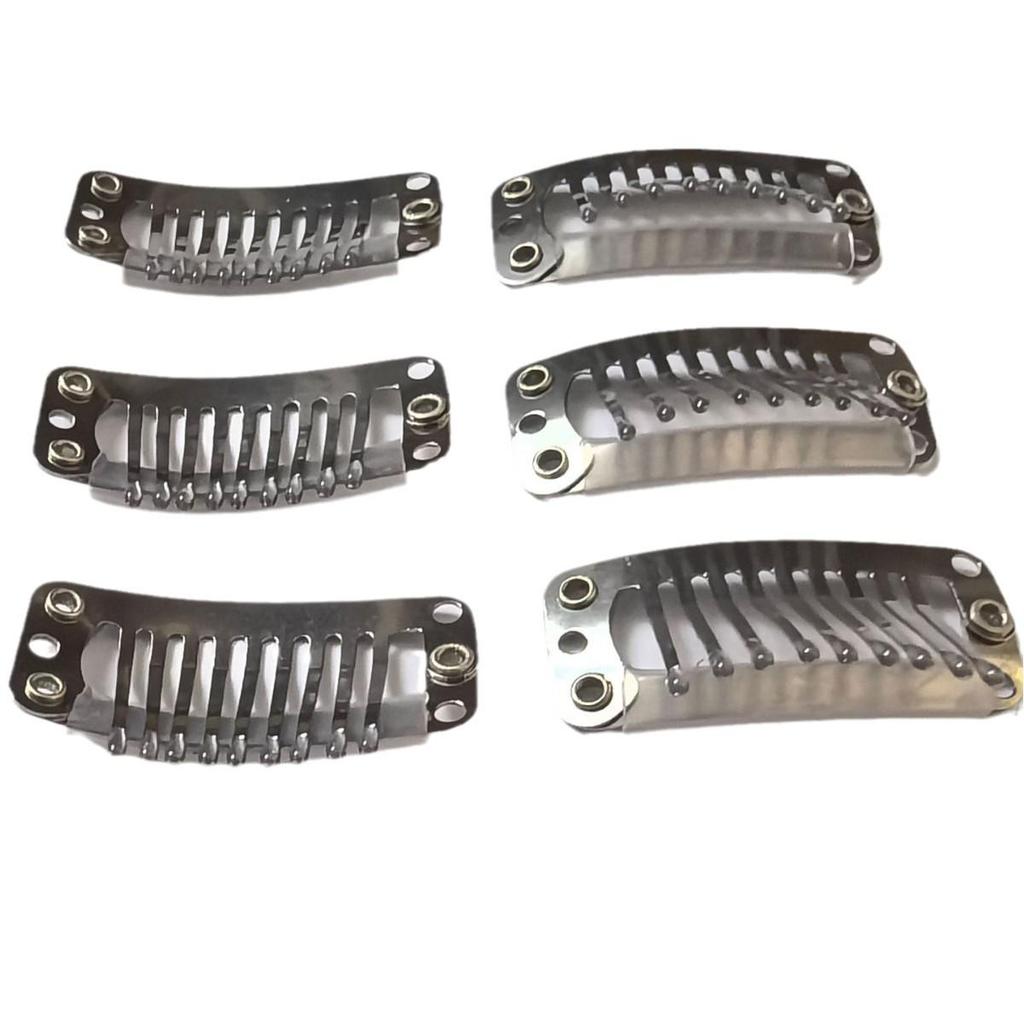 3.2 Nine-Tooth Stainless Steel Anti-Slip Snap Wig Clips for Headwear and Weft Fixing