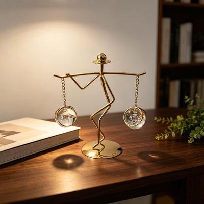 Nordic Iron Art Crystal Ball Ornament - Elegant Home & Office Decor.
