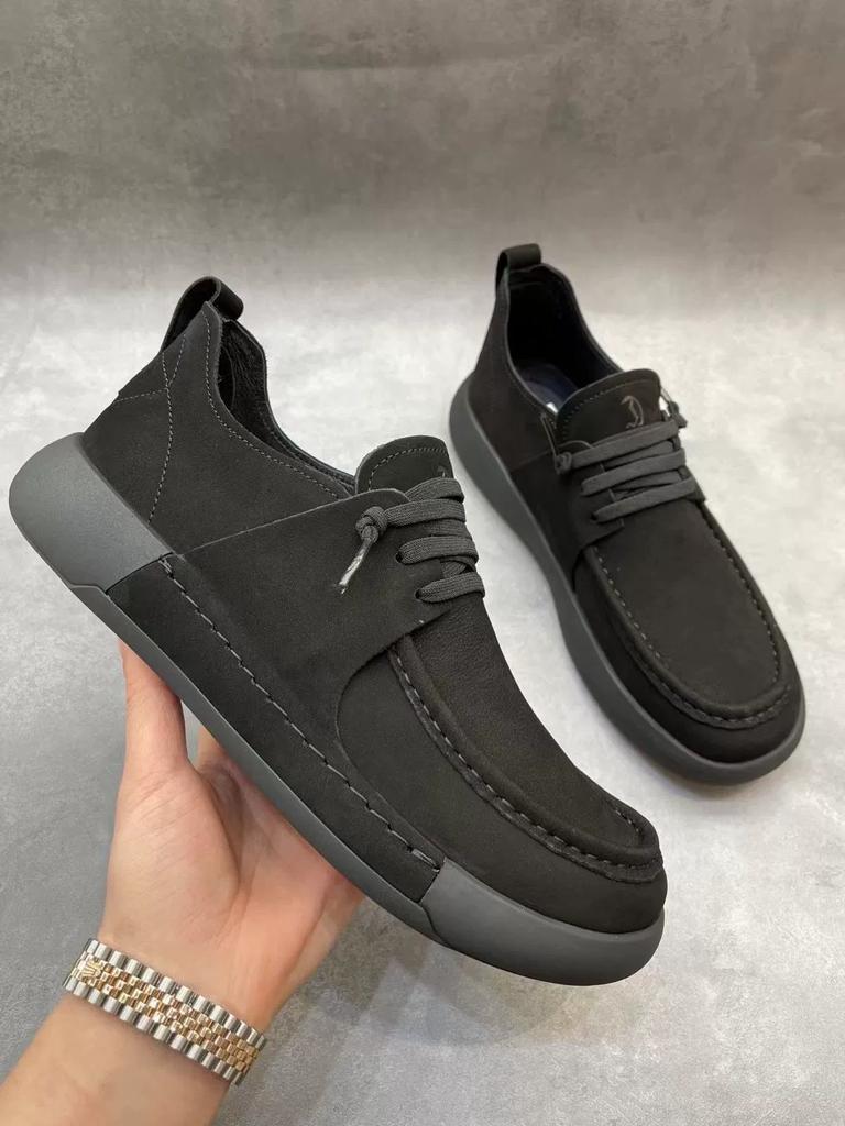 Brand Black Men's Shoes Fashion Suede Casual Flats Non Slip Oxford Shoes for Men Lace Up Vulcanized Shoes Quality Men'sneakers