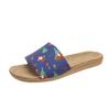 Four Seasons Home Large Size Linen Slippers Fashion Printed Thick Bottom Non-slip Sweat-absorbing and Wear-resistant Outsole Couple Hemp Slippers