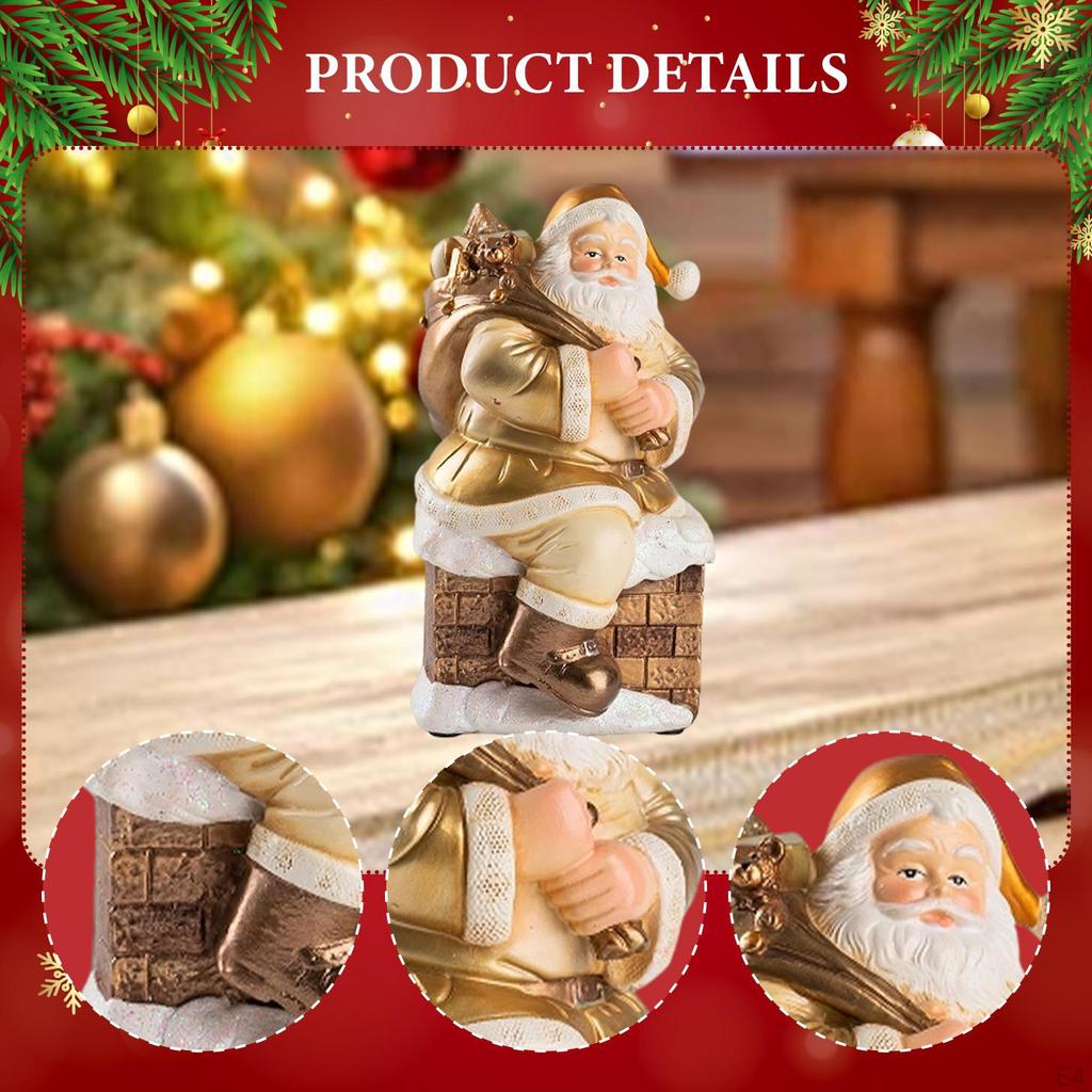 Santa Claus Figurine Christmas Decoration Craft Gift Party Supplies Statue Xmas Tabletop