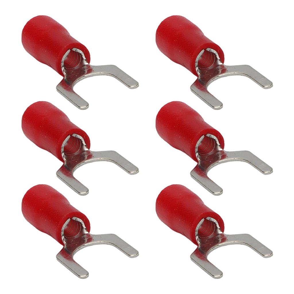 100Pcs Insulated Fork Terminals Copper PVC U Type Wire Connector Electrical Crimp Terminal 16‑14AWG