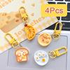 1Pcs/4Pcs Keychain Decoration Woman Keychain Gift Resin Keychain Purse Cute Breakfast Keychain Hang On Backpack