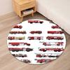 Fire Truck Printed Round Rug Carpet Chair Rug Area Rug Entryway Doormats,for Office Chair Living Room Bedroom Kitchen Room.