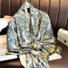 Flower Silk Scarf Shawls Sunscreen Beach Hijab Luxury Satin Neck Scarves  Ladies/Girls