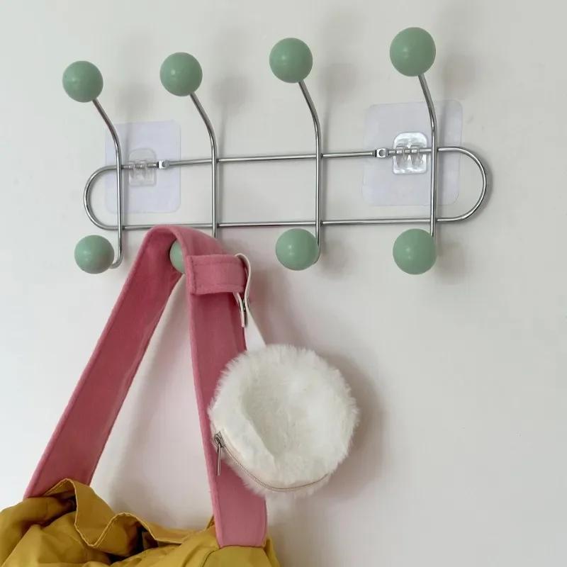 Entrance Hall Wall Coat Racks Bedroom Clothing Storage Hanger Rack Hooks Portable Backpack Cap Scarf Clothes Organizer Hangers