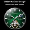 Dulunwe Luxury Men's Watch with Moon Phase & Tourbillon Retro Hollow Mechanical Wristwatch Stainless Steel Automatic Movement Men Watches