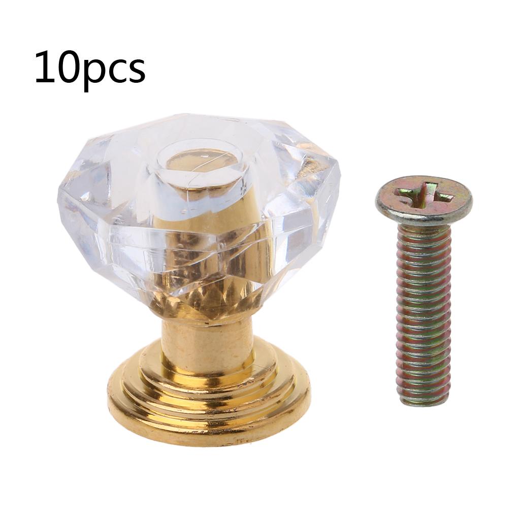 10xCreative Wardrobe Small Handle Acrylic Cupboard Pulls Kitchen Cabinets Drawer Handle Furniture Decor Hardware Durable