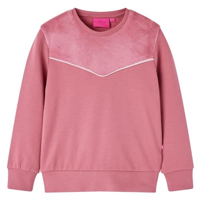 Sweatshirt pour enfants velours patchwork framboise 5 dimensions disponibles